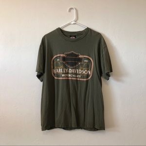 VINTAGE HARLEY DAVIDSON GREEN TEE - MENS MEDIUM
